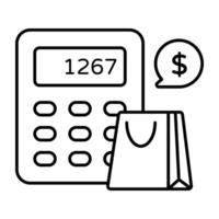 A beautiful design icon of shopping calculation vector