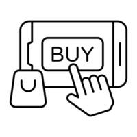 Modern design icon of buy button vector