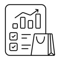 A trendy design icon of shopping analytics vector