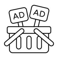 Creative design icon of shopping ad vector