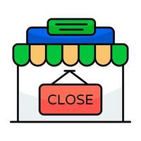 A colored design icon of close board vector