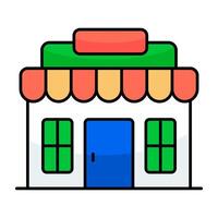 A flat design icon of shop vector