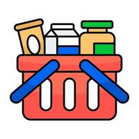 A colored design icon of shopping basket vector