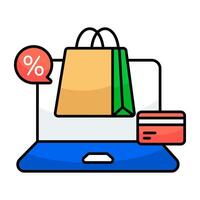 An Icon design of online shopping discount vector