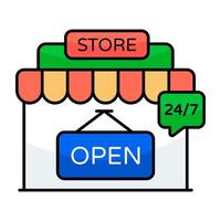 Creative design icon of anytime open vector