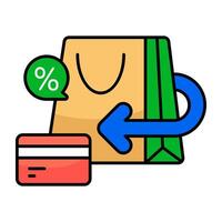 Perfect design icon of shopping return vector