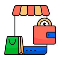 A colored design icon of wallet vector