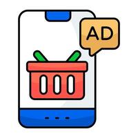 An icon design of shopping ad vector