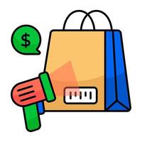 A colored design icon of barcode scan vector