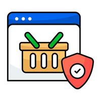 Perfect design icon of web secure shopping vector