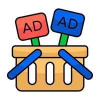 Creative design icon of shopping ad vector