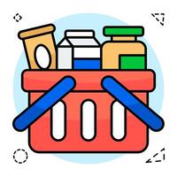 A colored design icon of shopping basket vector