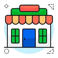 A flat design icon of shop vector