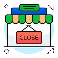A colored design icon of close board vector