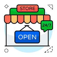 Creative design icon of anytime open vector