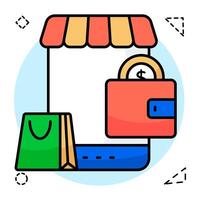 A colored design icon of wallet vector