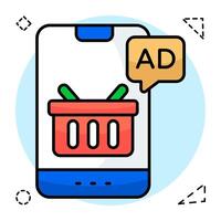 An icon design of shopping ad vector