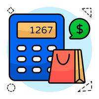 A beautiful design icon of shopping calculation vector