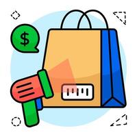 A colored design icon of barcode scan vector