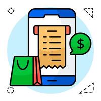 A colored design icon of mobile bill vector
