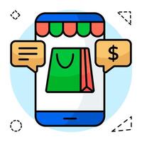 An icon design of shopping chat vector