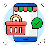Modern design icon of mobile shopping vector