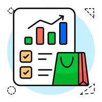 A trendy design icon of shopping analytics vector