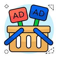 Creative design icon of shopping ad vector