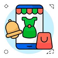 An icon design of mobile shopping app vector