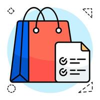 A trendy design icon of shopping list vector