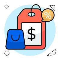 A beautiful design icon of discount tag vector