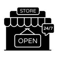 Creative design icon of anytime open vector
