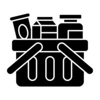 A colored design icon of shopping basket vector