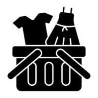A flat design icon of shopping basket vector