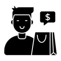 A colored design icon of shopping chat vector