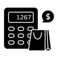 A beautiful design icon of shopping calculation vector