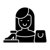 Creative design icon of shopping girl vector