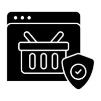 Perfect design icon of web secure shopping vector