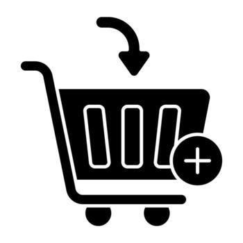 A flat design icon of add to cart vector
