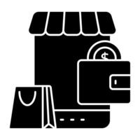 A colored design icon of wallet vector