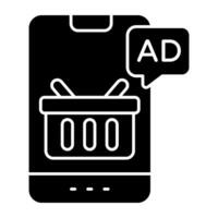 An icon design of shopping ad vector
