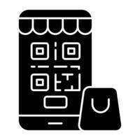 A flat design icon of qr code vector