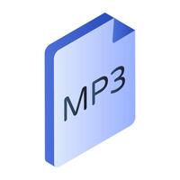 Editable design icon of mp3 file vector