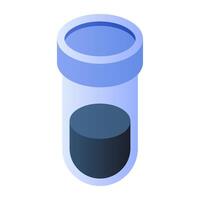 An editable design icon of sample tube, lab apparatus vector