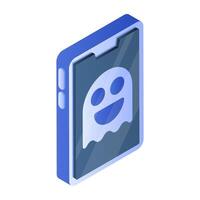 Creative design icon of mobile pacman game vector
