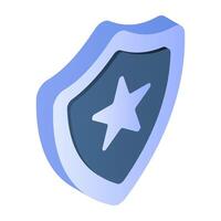 An editable design icon of security shield vector