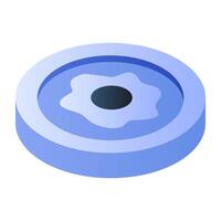 A flat isometric design icon of fried egg vector