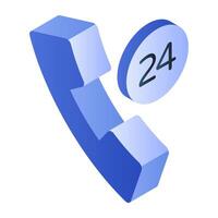 A flat isometric design icon of telecommunication vector