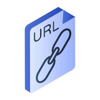 Editable design icon of url file vector