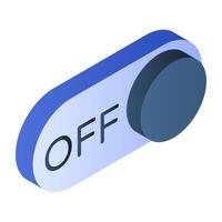 A colored design icon of off button vector